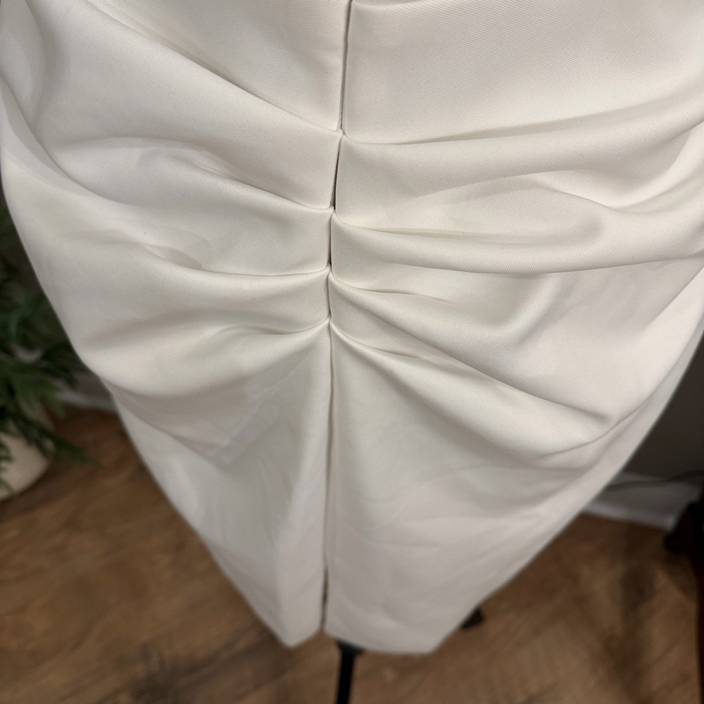 Xscape Asymmetrical White Dress - Picture 8 of 9